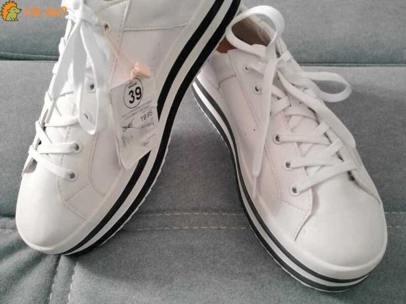 Tenisi albi Pull&Bear, marimea 39 - 1/3