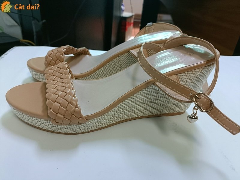 Sandale cu platformă, bej, maro - 3/4